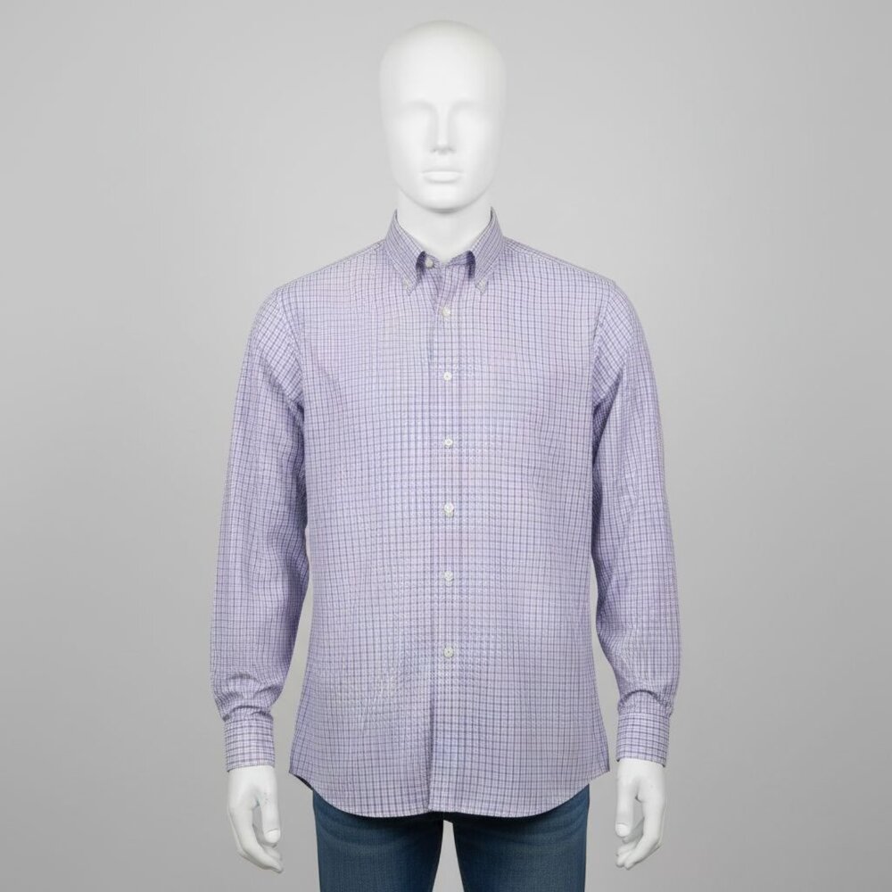 Brooks Brothers 346 Regular Fit Lavender Gingham size 17-2/3